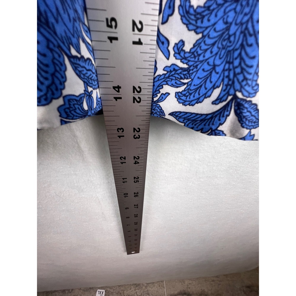 By Anthropologie Dress 4P Blue White Floral Smocked Ruffle Mini Cottagecore - Picture 4 of 5
